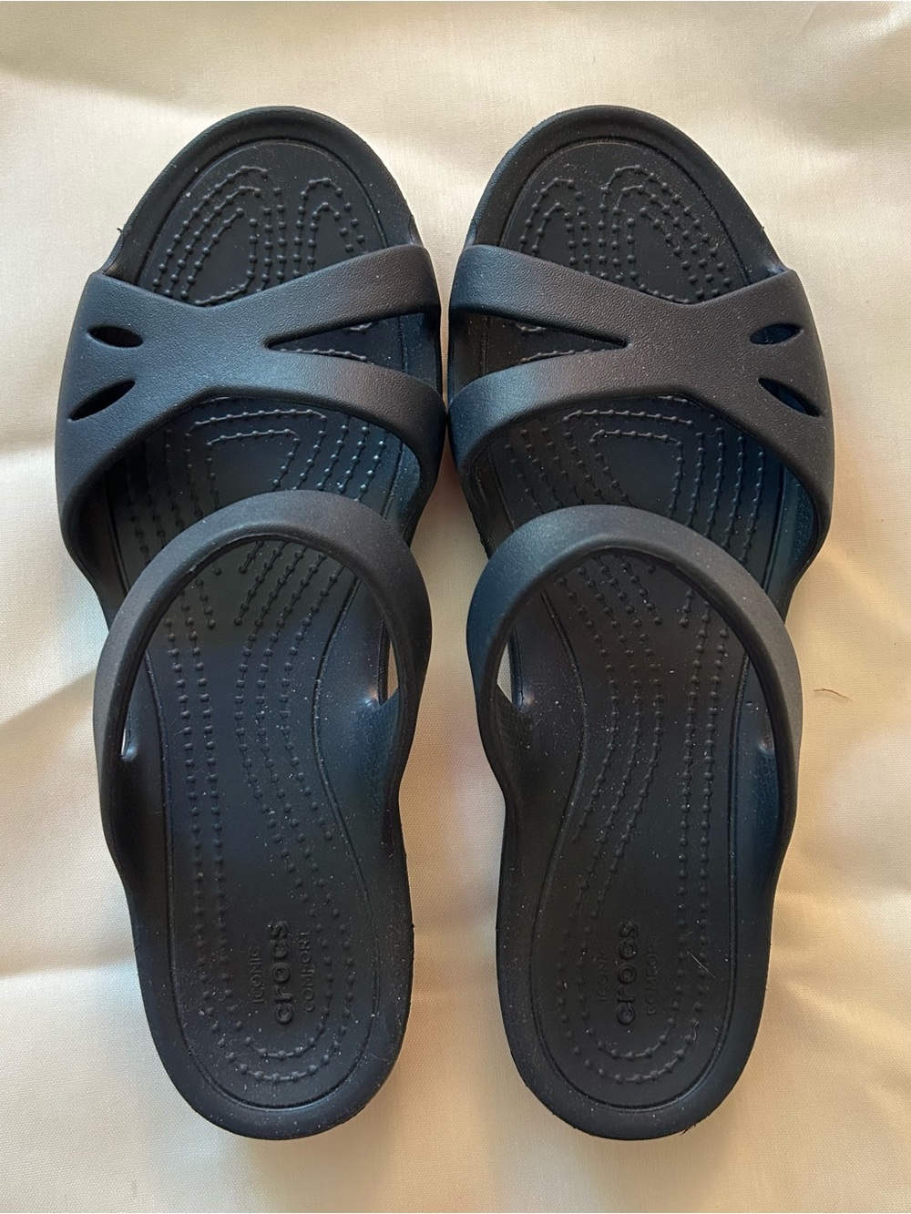 CROCS Black Slide Sandals 7W